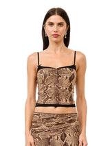 Animal Print Mesh Top