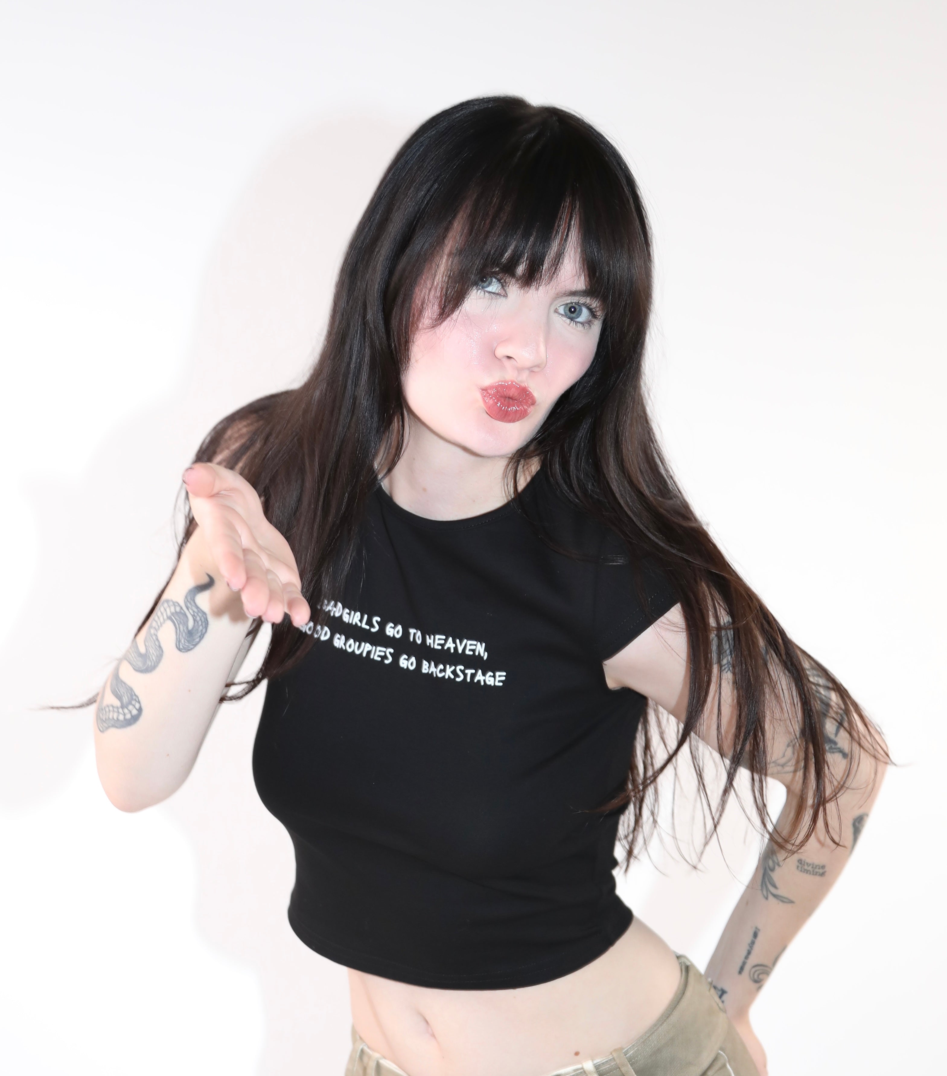 Good Groupies Go Backstage Slim Tee