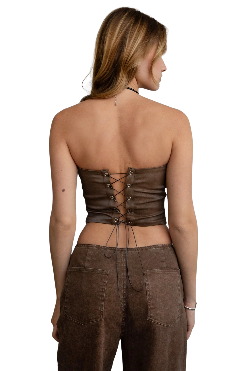 Western Vegan Leather Top