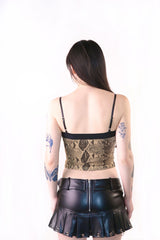 Animal Print Mesh Top
